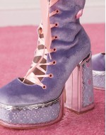 Koi Guiltless Ghost Lace Up Platform Long Boots - Lilac