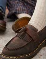 unisex Adrian tassel loafers in dark brown crazy horse