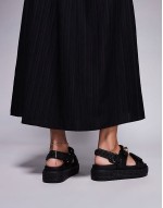 Big Mona chunky sandals in raffia black